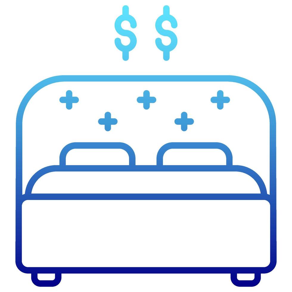 icono de cama doble con fondo transparente vector