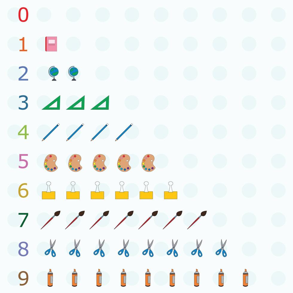 Numbers for children, from 1 to 10. vector