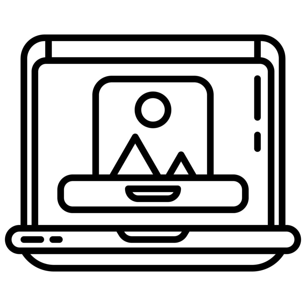 laptop and photo vector