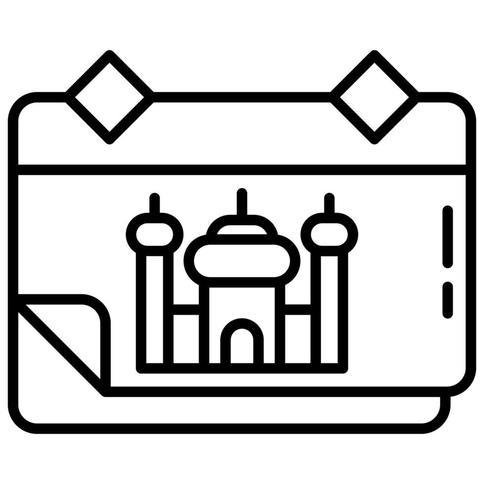 calendar and mosque vector