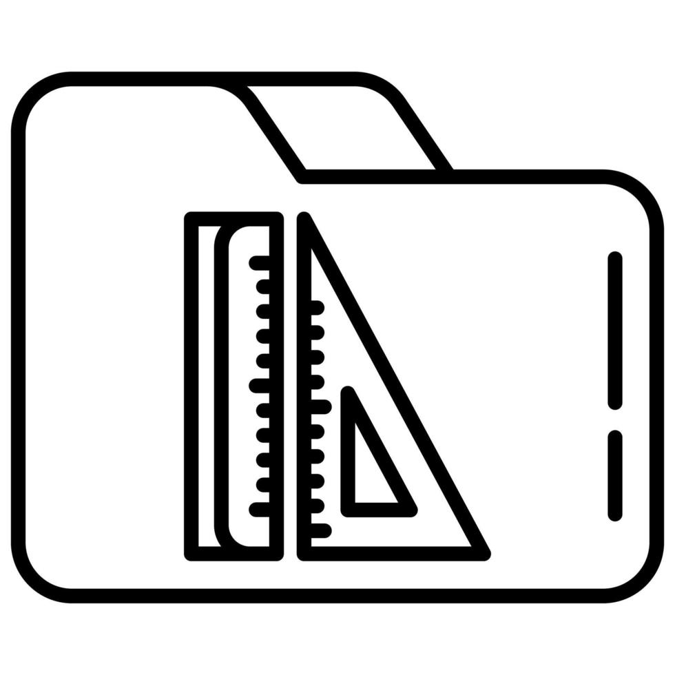 folder and ruler stationary vector