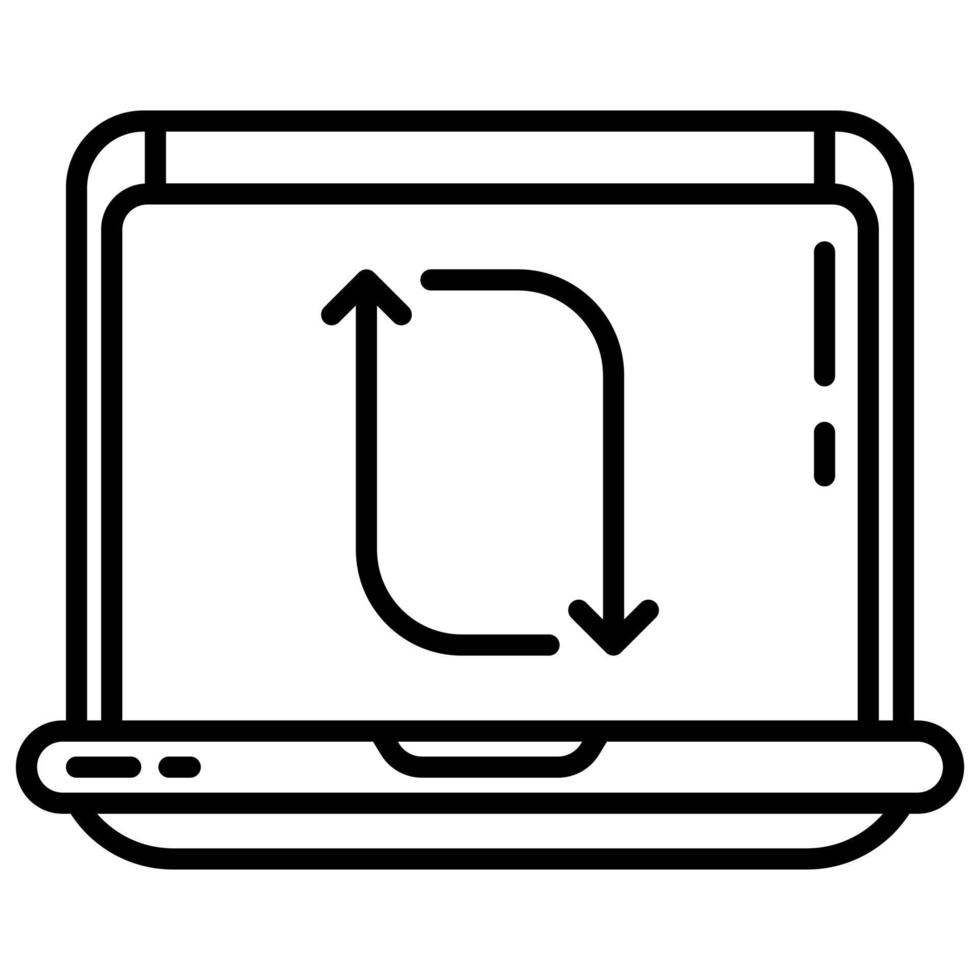 laptop and refresh arrow vector