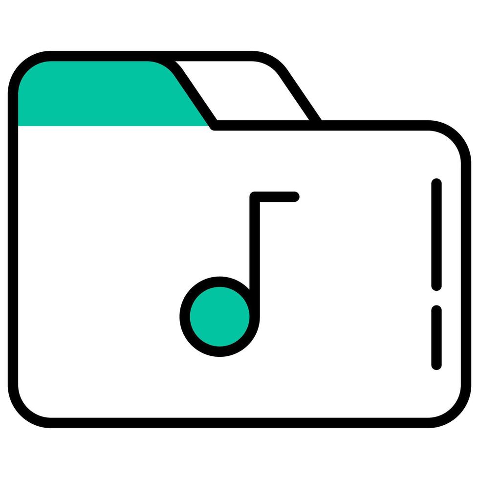 folder and music note vector