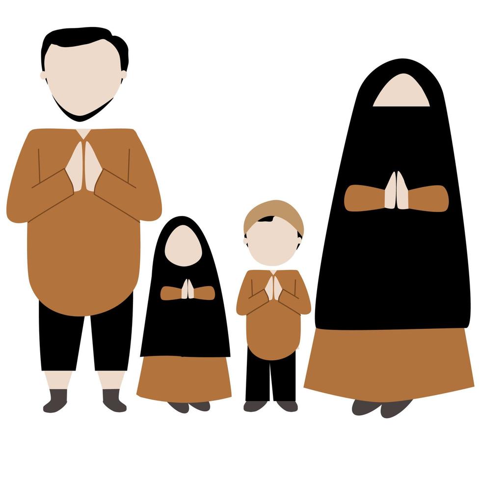 Muslim family illustration graphic vector