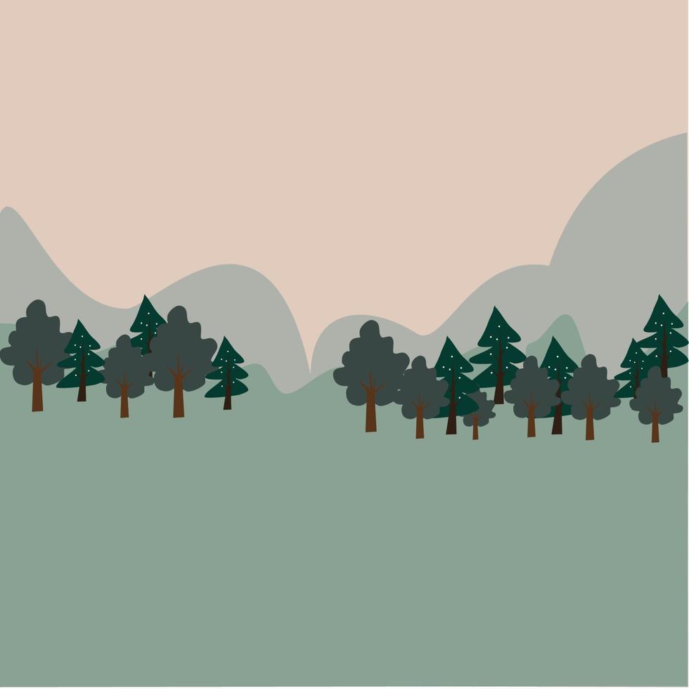 Illustration of view from forest vector