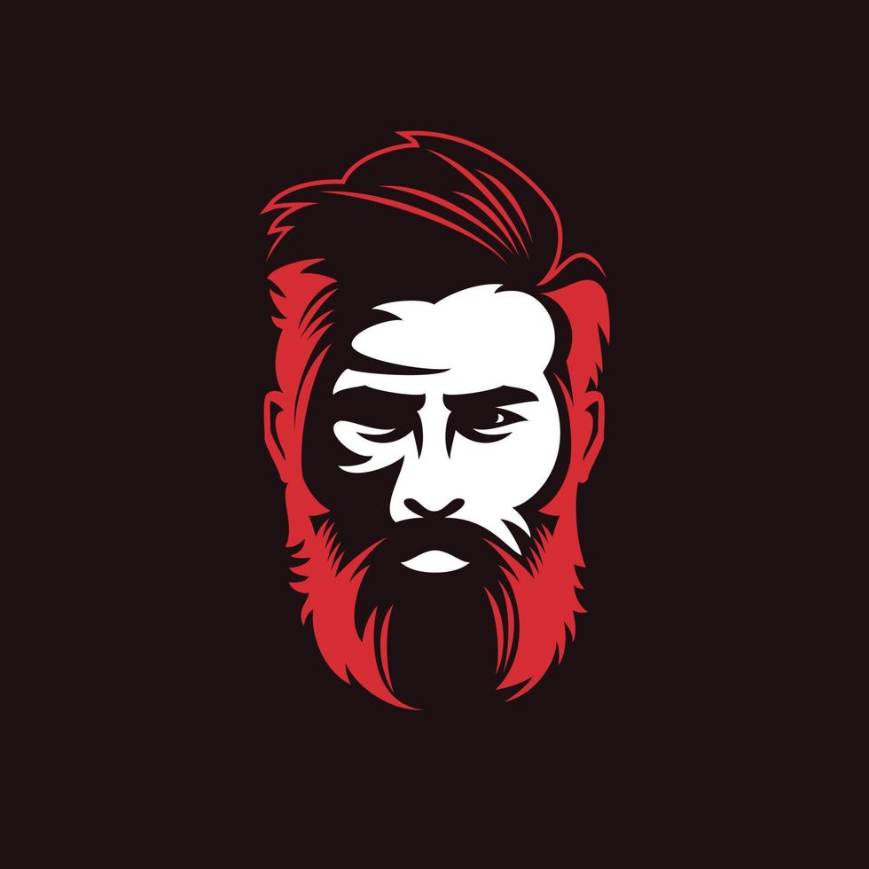 logotipo de barba de hombres vector