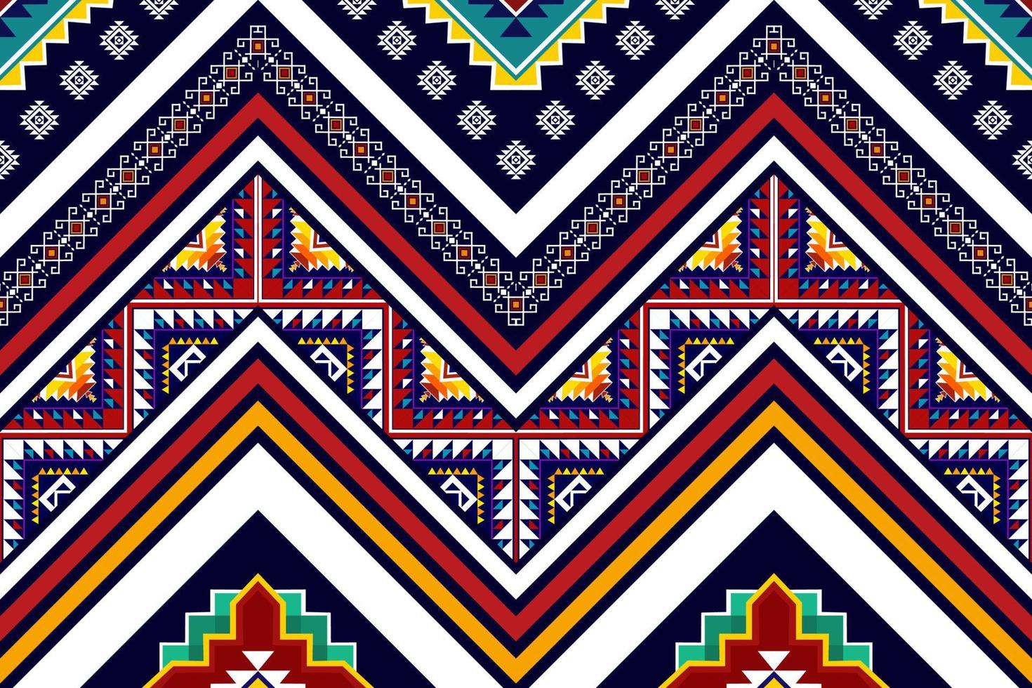 Ikat ethnic seamless pattern design. Aztec fabric carpet mandala ornaments textile decorations wallpaper. Tribal boho native ethnic turkey traditional embroidery vector background