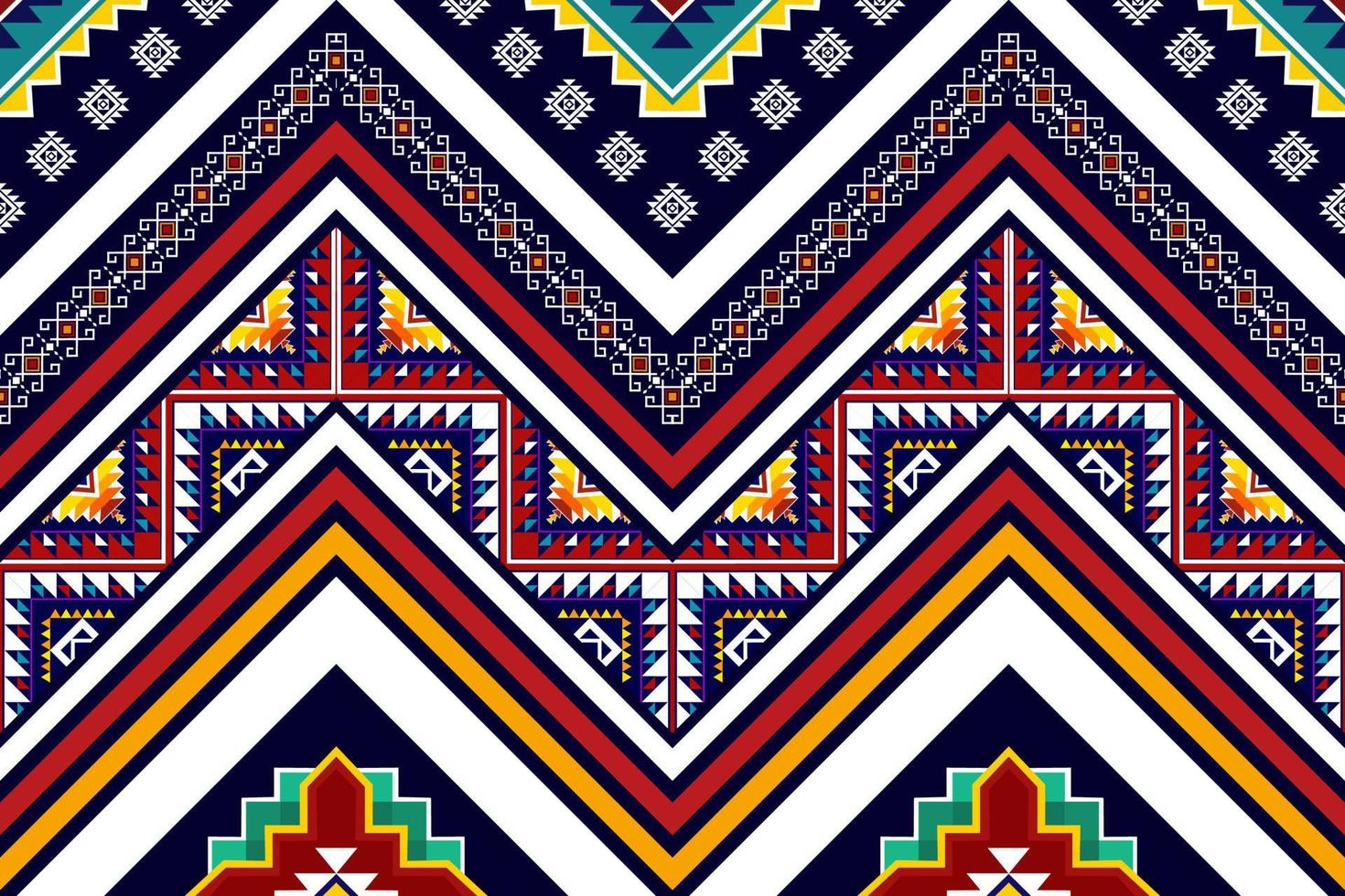 Ikat ethnic seamless pattern design. Aztec fabric carpet mandala ornaments textile decorations wallpaper. Tribal boho native ethnic turkey traditional embroidery vector background