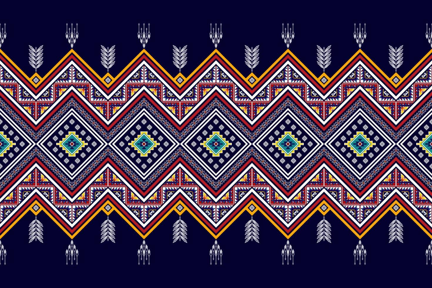Ikat ethnic seamless pattern design. Aztec fabric carpet mandala ornaments textile decorations wallpaper. Tribal boho native ethnic turkey traditional embroidery vector background