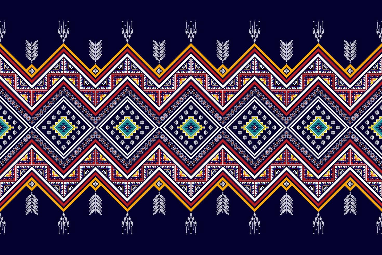 Ikat ethnic seamless pattern design. Aztec fabric carpet mandala ornaments textile decorations wallpaper. Tribal boho native ethnic turkey traditional embroidery vector background