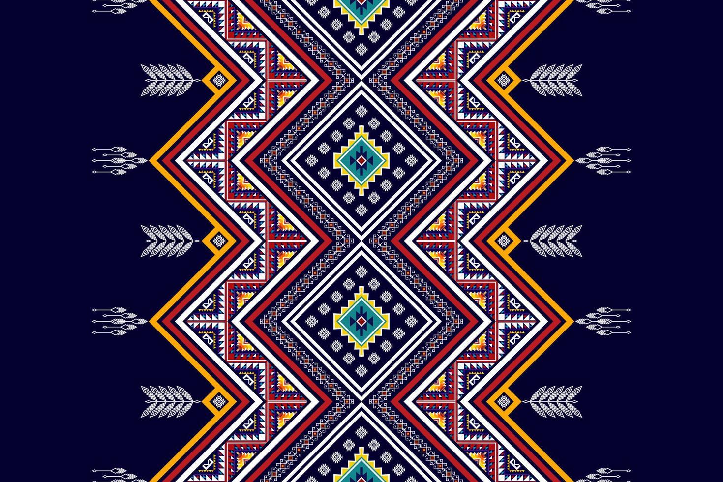 Ikat ethnic seamless pattern design. Aztec fabric carpet mandala ornaments textile decorations wallpaper. Tribal boho native ethnic turkey traditional embroidery vector background