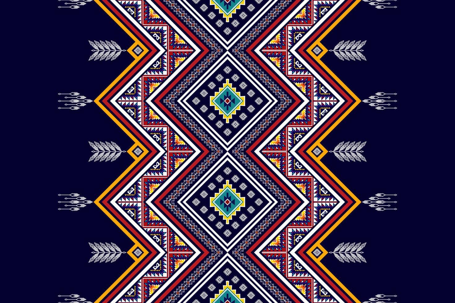 diseño de patrones sin fisuras étnicos ikat. alfombra de tela azteca adornos de mandala decoraciones textiles papel tapiz. fondo de vector de bordado tradicional de pavo étnico nativo boho tribal