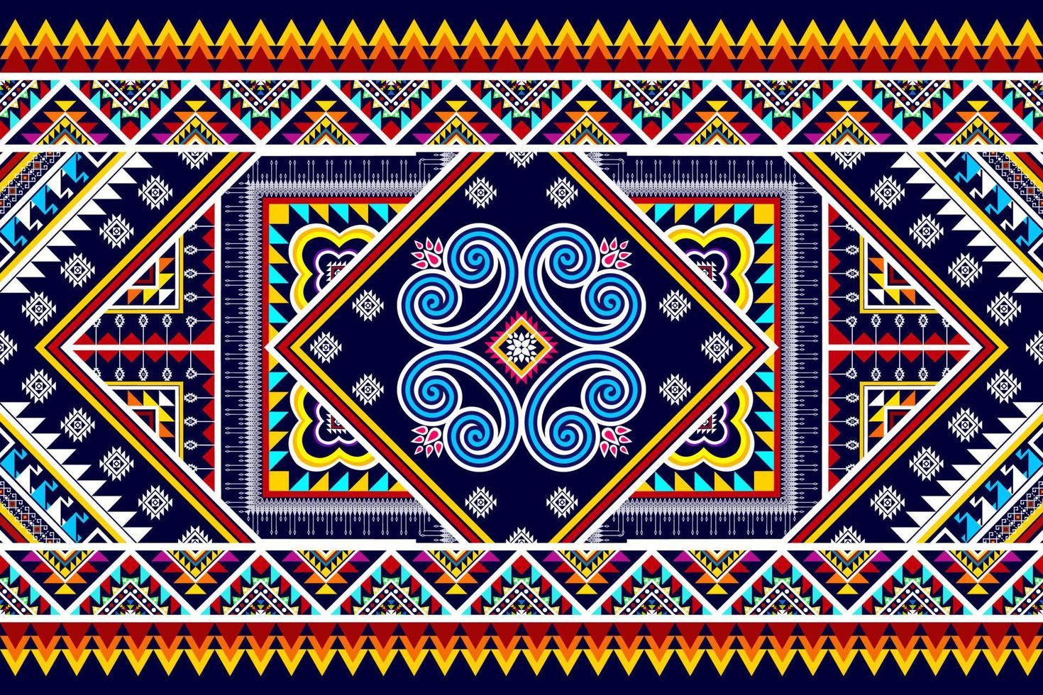 Ikat ethnic seamless pattern design. Aztec fabric carpet mandala ornaments textile decorations wallpaper. Tribal boho native ethnic turkey traditional embroidery vector background