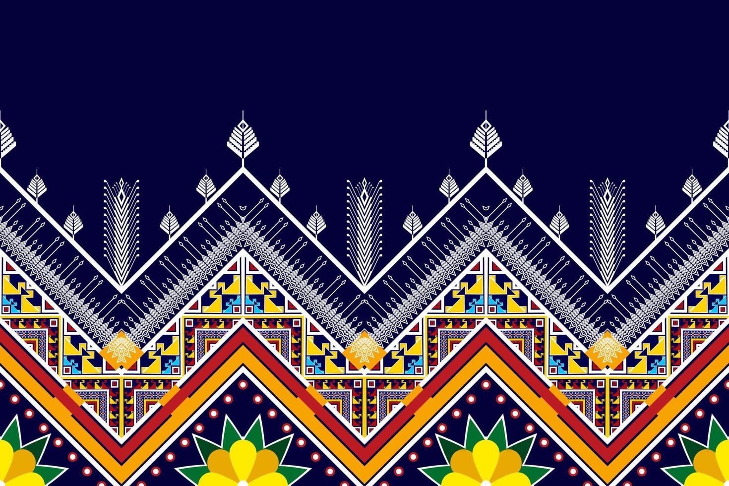 Ikat ethnic seamless pattern design. Aztec fabric carpet mandala ornaments textile decorations wallpaper. Tribal boho native ethnic turkey traditional embroidery vector background