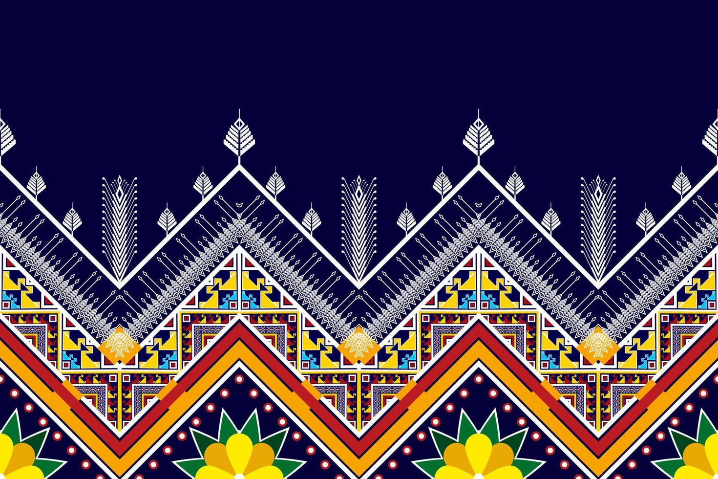 diseño de patrones sin fisuras étnicos ikat. alfombra de tela azteca adornos de mandala decoraciones textiles papel tapiz. fondo de vector de bordado tradicional de pavo étnico nativo boho tribal