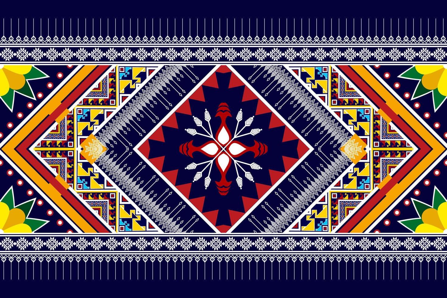 Ikat ethnic seamless pattern design. Aztec fabric carpet mandala ornaments textile decorations wallpaper. Tribal boho native ethnic turkey traditional embroidery vector background