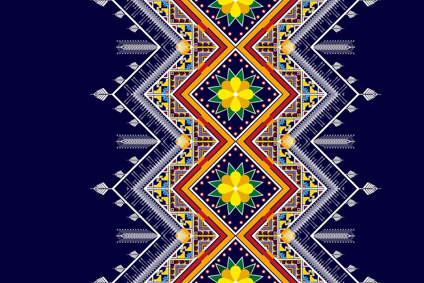 Ikat ethnic seamless pattern design. Aztec fabric carpet mandala ornaments textile decorations wallpaper. Tribal boho native ethnic turkey traditional embroidery vector background