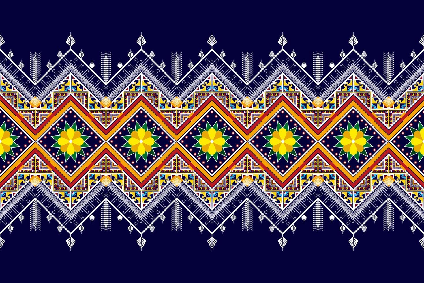 Ikat ethnic seamless pattern design. Aztec fabric carpet mandala ornaments textile decorations wallpaper. Tribal boho native ethnic turkey traditional embroidery vector background