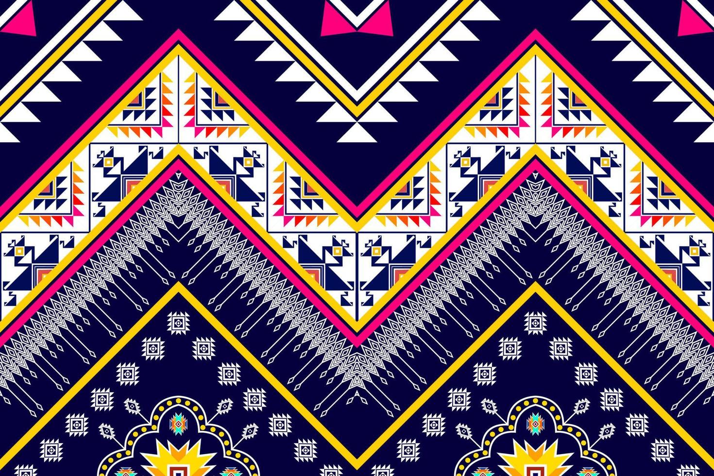 Ikat ethnic seamless pattern design. Aztec fabric carpet mandala ornaments textile decorations wallpaper. Tribal boho native ethnic turkey traditional embroidery vector background