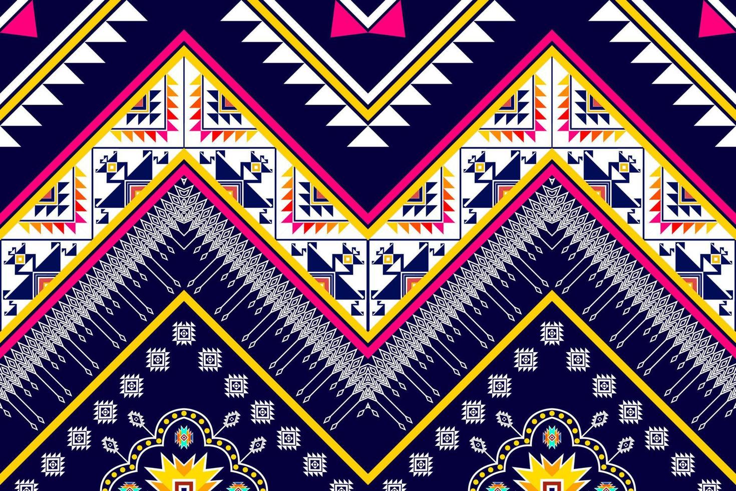 Ikat ethnic seamless pattern design. Aztec fabric carpet mandala ornaments textile decorations wallpaper. Tribal boho native ethnic turkey traditional embroidery vector background