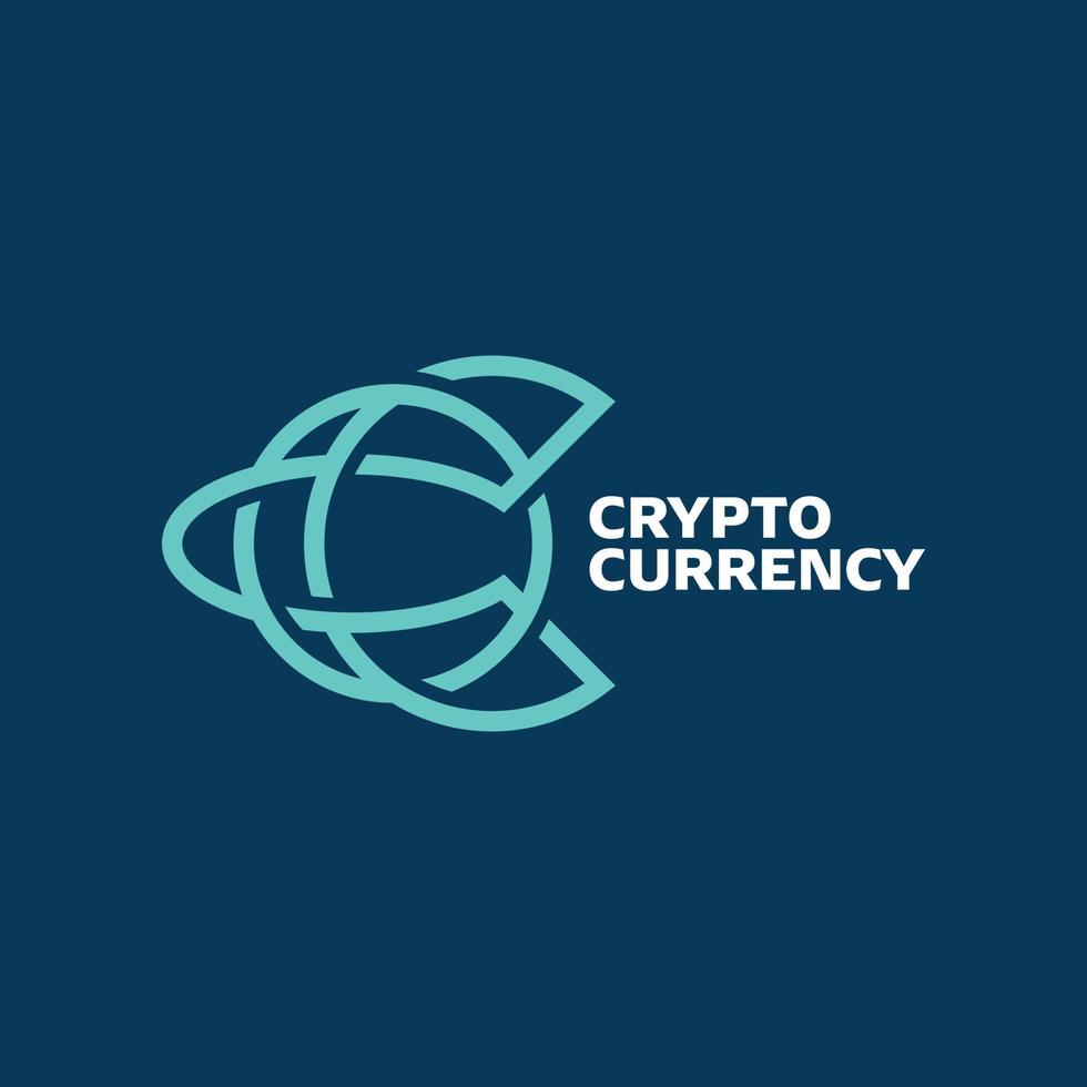 logotipo criptográfico de la letra c vector