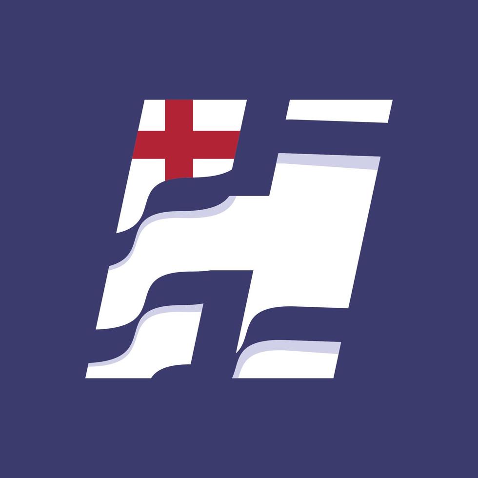 England Alphabet Flag H vector