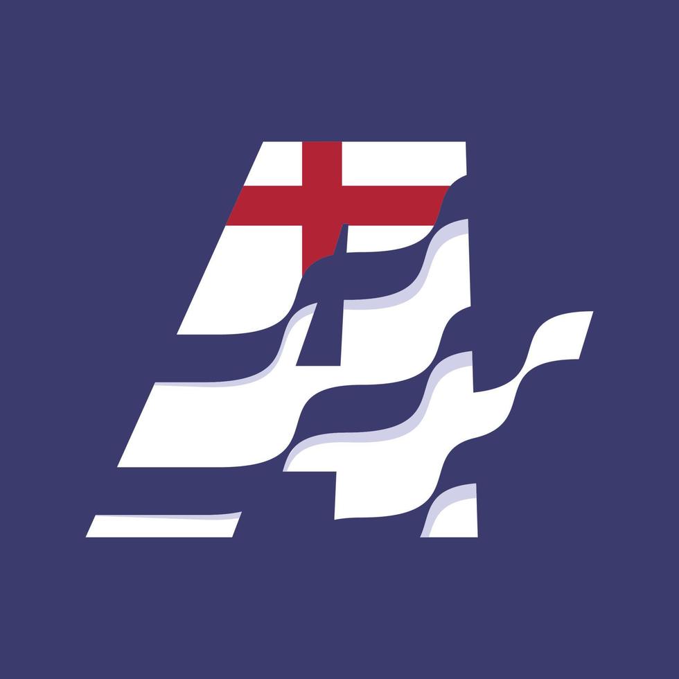 England Alphabet Flag A vector
