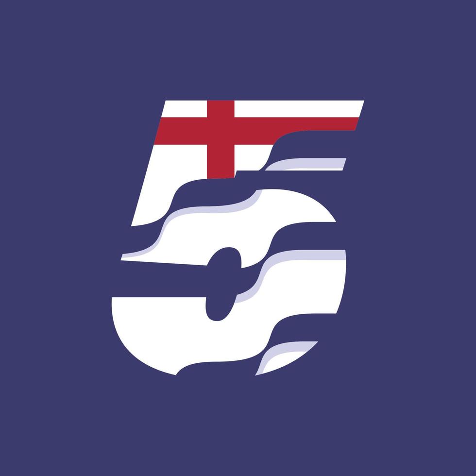 England Numerical Flag 5 vector