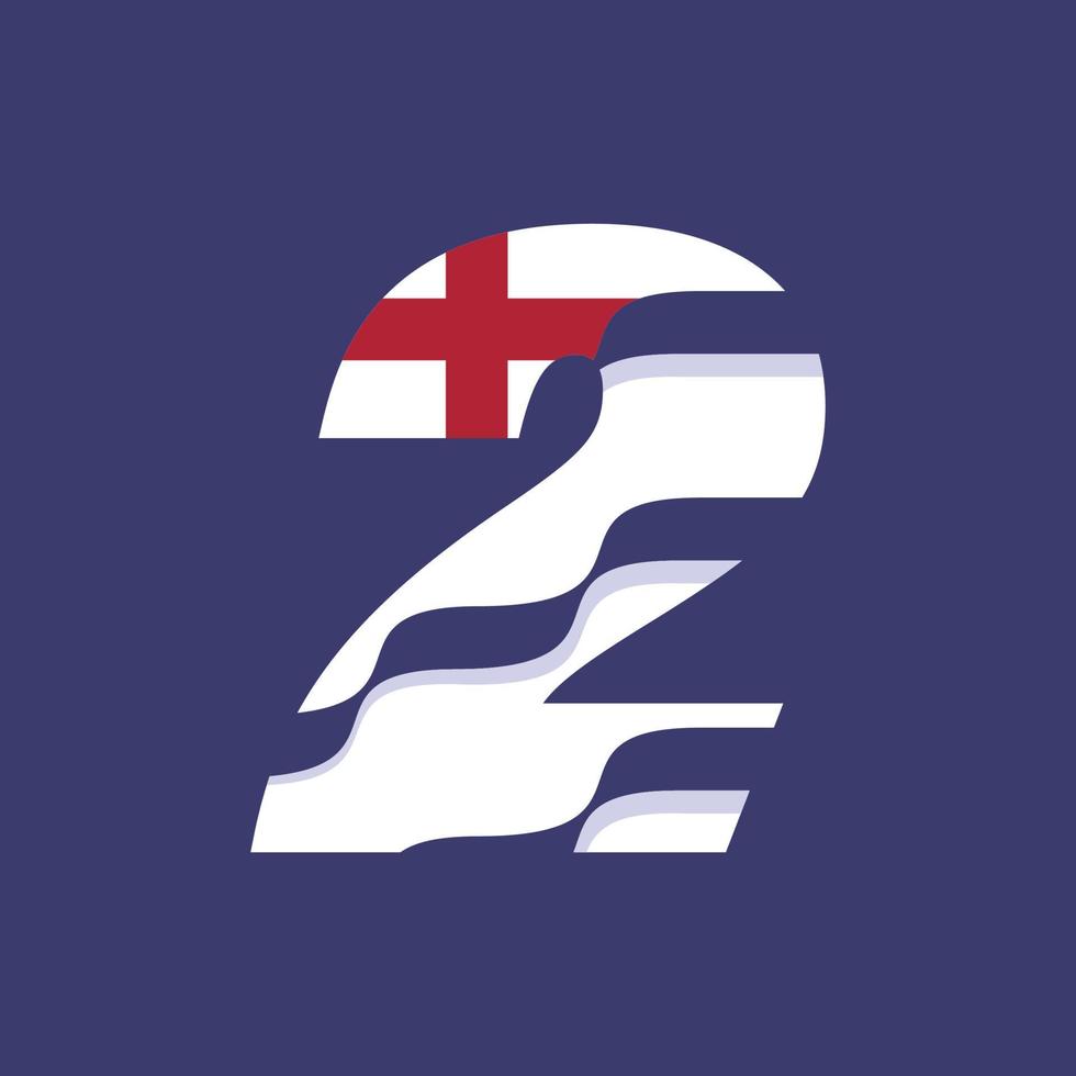 England Numerical Flag 2 vector