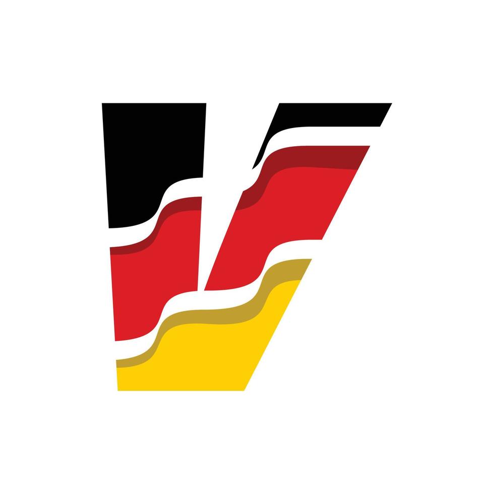 German Alphabet Flag V vector