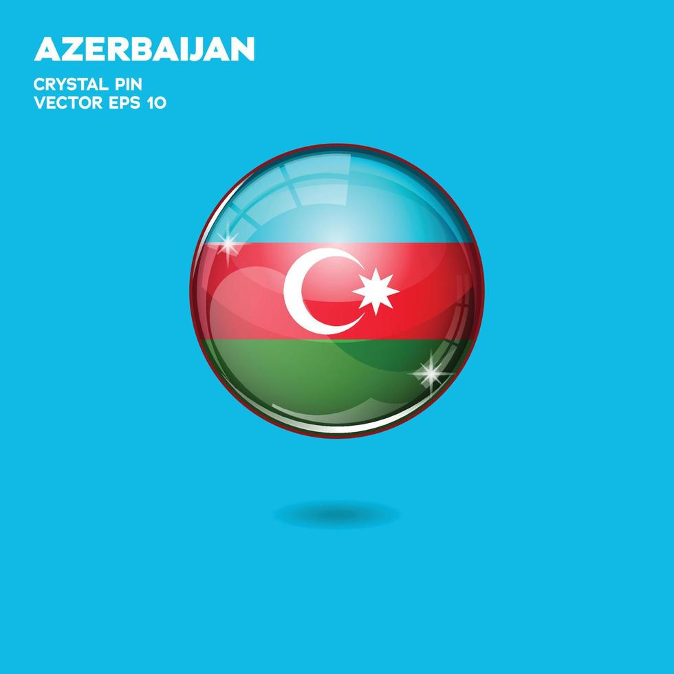 botones 3d de la bandera de azerbaiyán vector