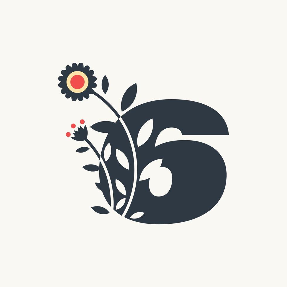 Numeric Flower 6 vector