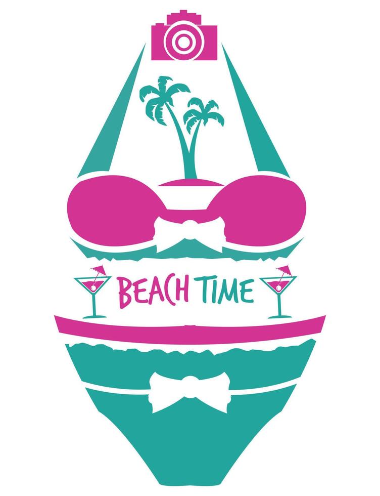 Set of summer doodle on white background vector design element