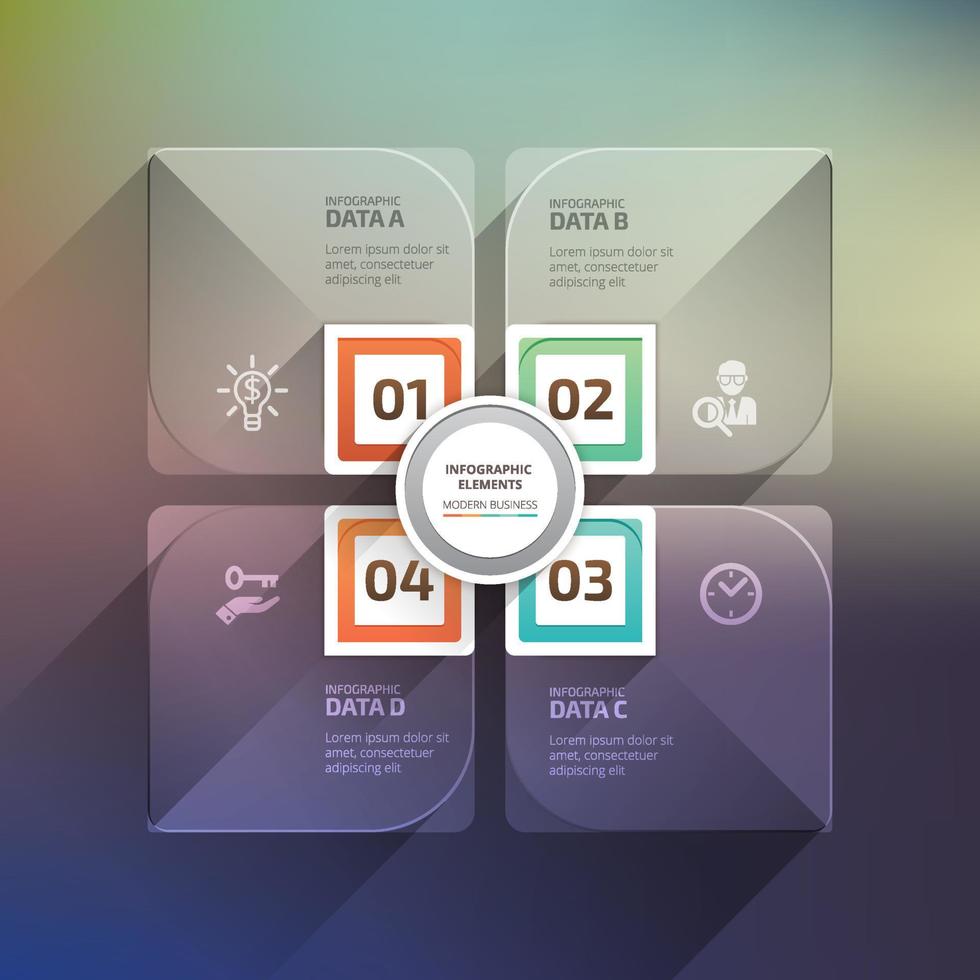 Transparent Round Colored Quadrants Infographic template 4 Options Circle Centre stock illustration vector