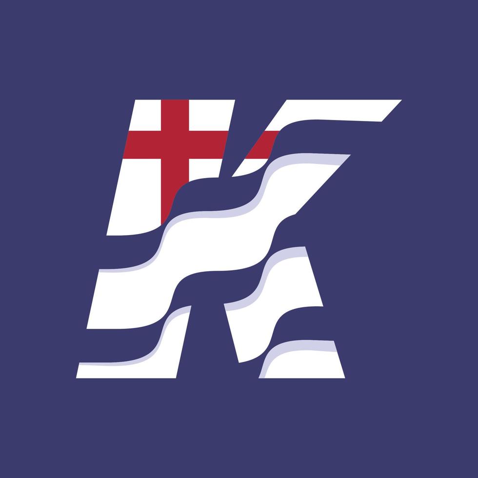 England Alphabet Flag K vector