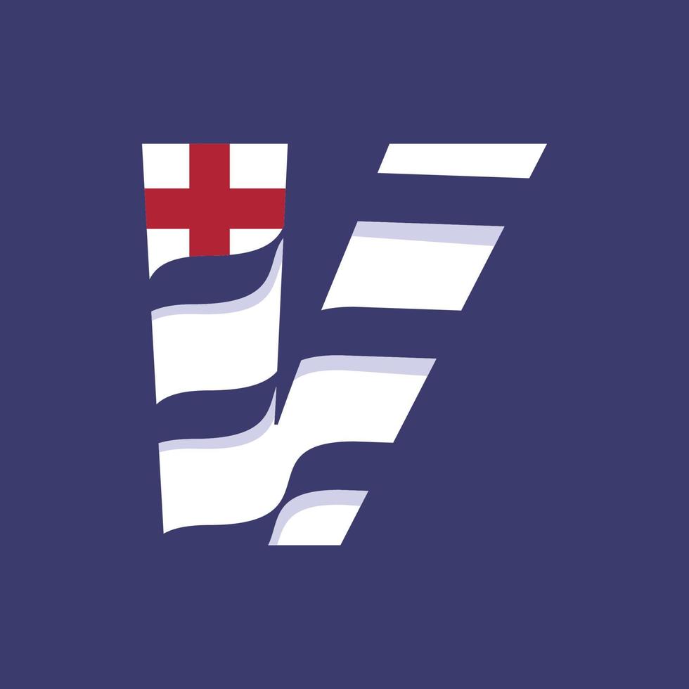 England Alphabet Flag V vector