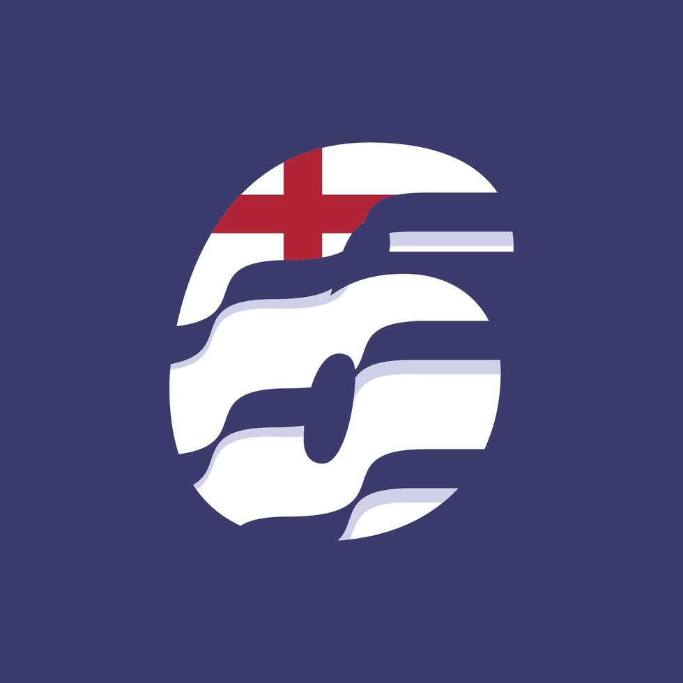 England Numerical Flag 6 vector