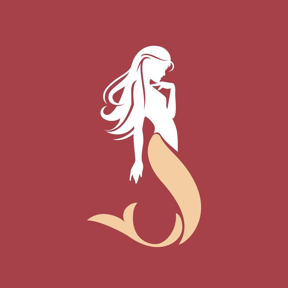 logotipo de la dama sirena vector