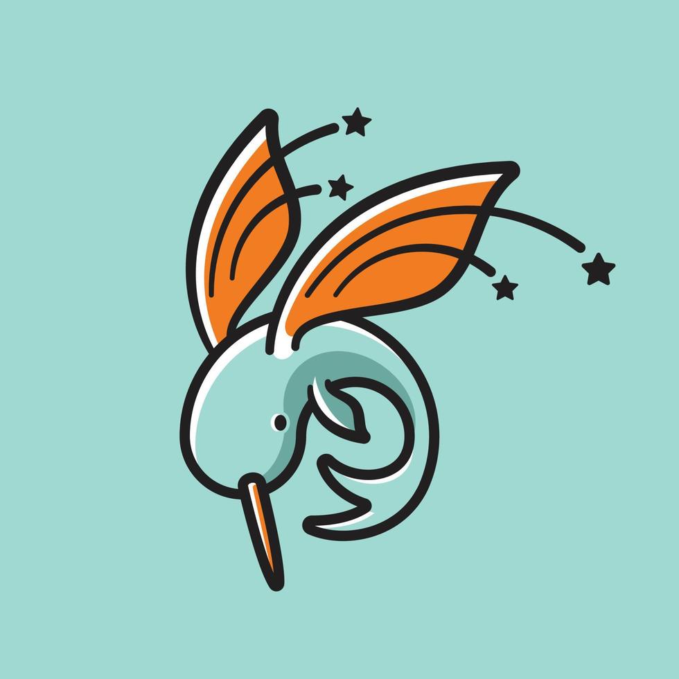 Narwhal Fly Logo vector