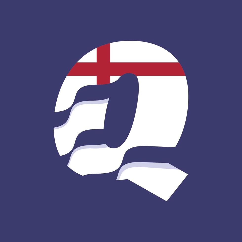 England Alphabet Flag Q vector