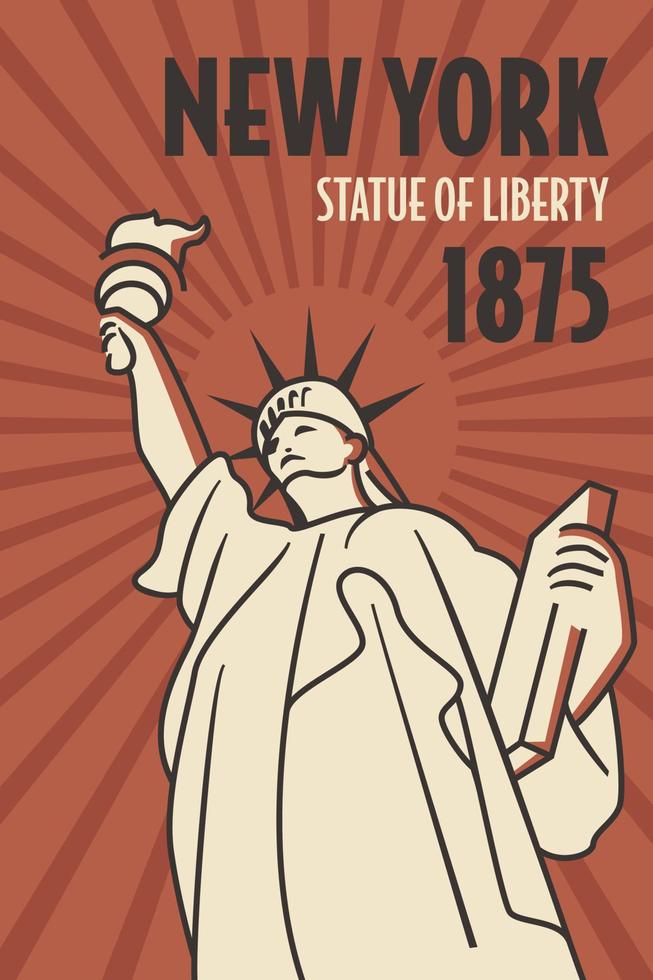 Landmarks Statue of Liberty New York vector