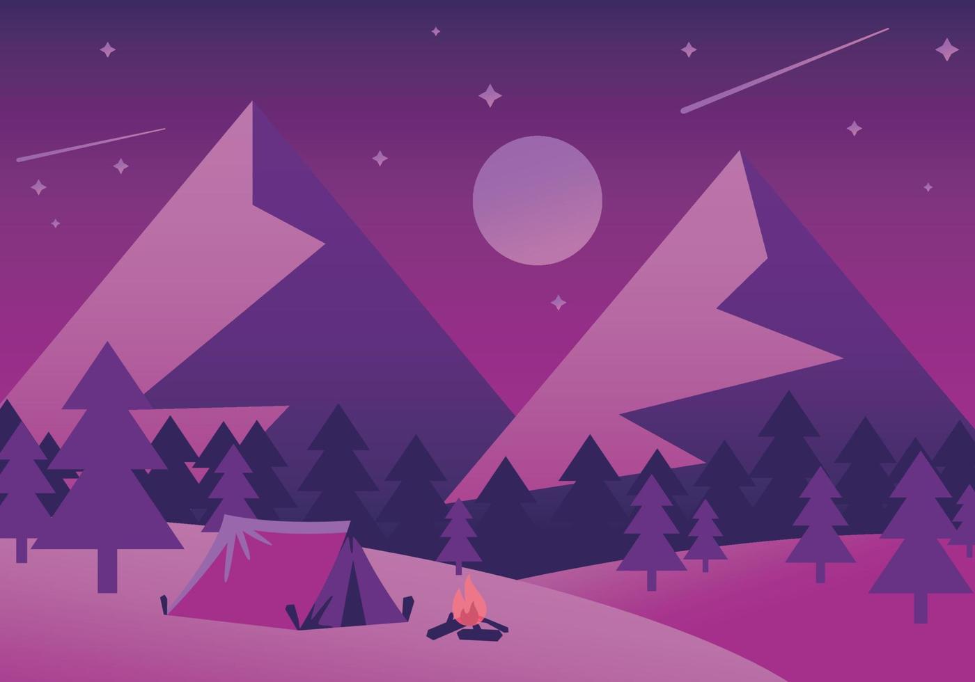 Mountain View and Campsite vector