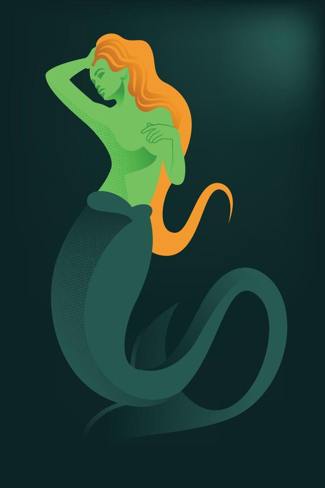 diseño de ilustración de sirena vector