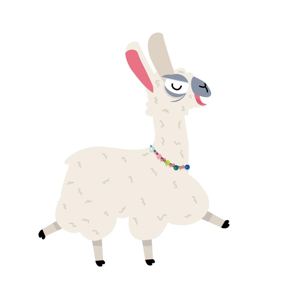 vector de dibujos animados de animales divertidos de alpaca
