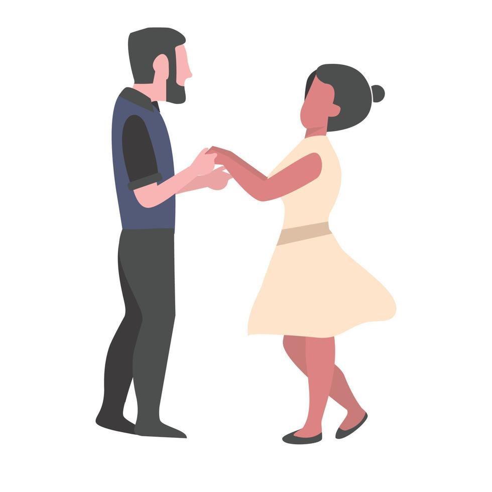 Cute romantic couple dancing together vector