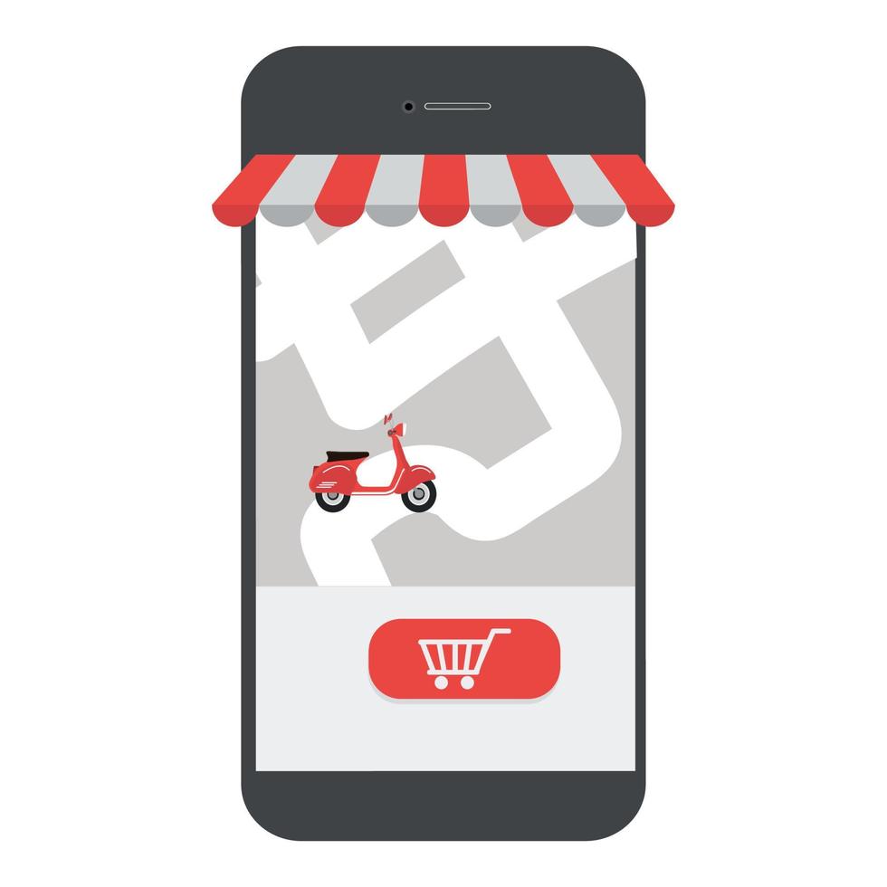 mobile shopping online delivery service vector