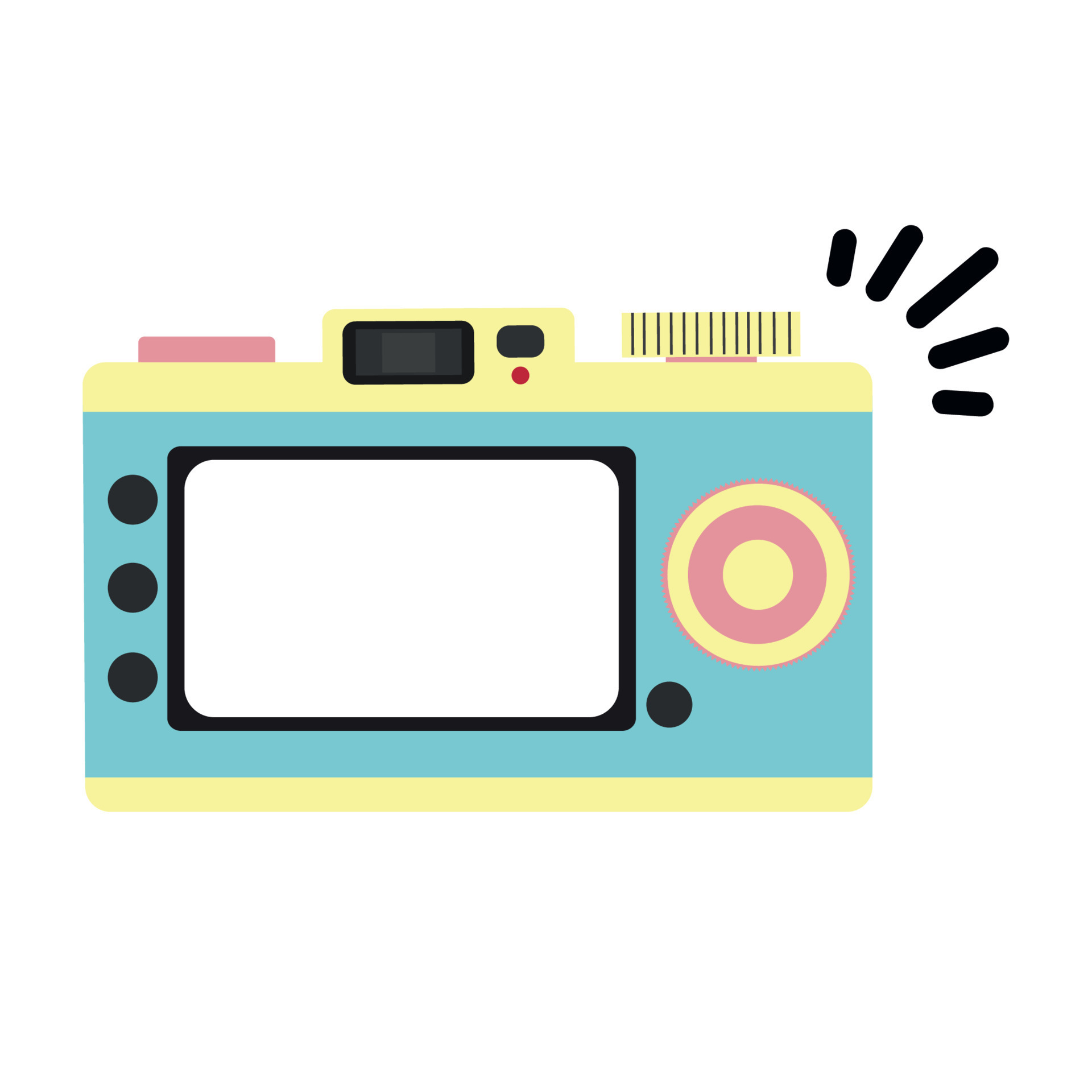 camera back side view flat 9538580 Vector Art at Vecteezy