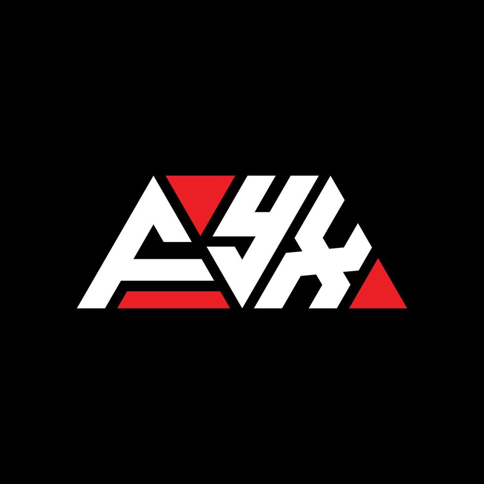 FYX triangle letter logo design with triangle shape. FYX triangle logo design monogram. FYX triangle vector logo template with red color. FYX triangular logo Simple, Elegant, and Luxurious Logo. FYX