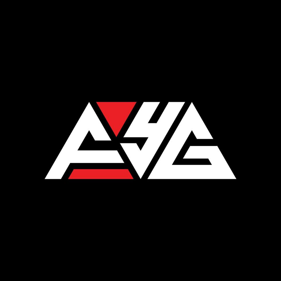 FYG triangle letter logo design with triangle shape. FYG triangle logo design monogram. FYG triangle vector logo template with red color. FYG triangular logo Simple, Elegant, and Luxurious Logo. FYG