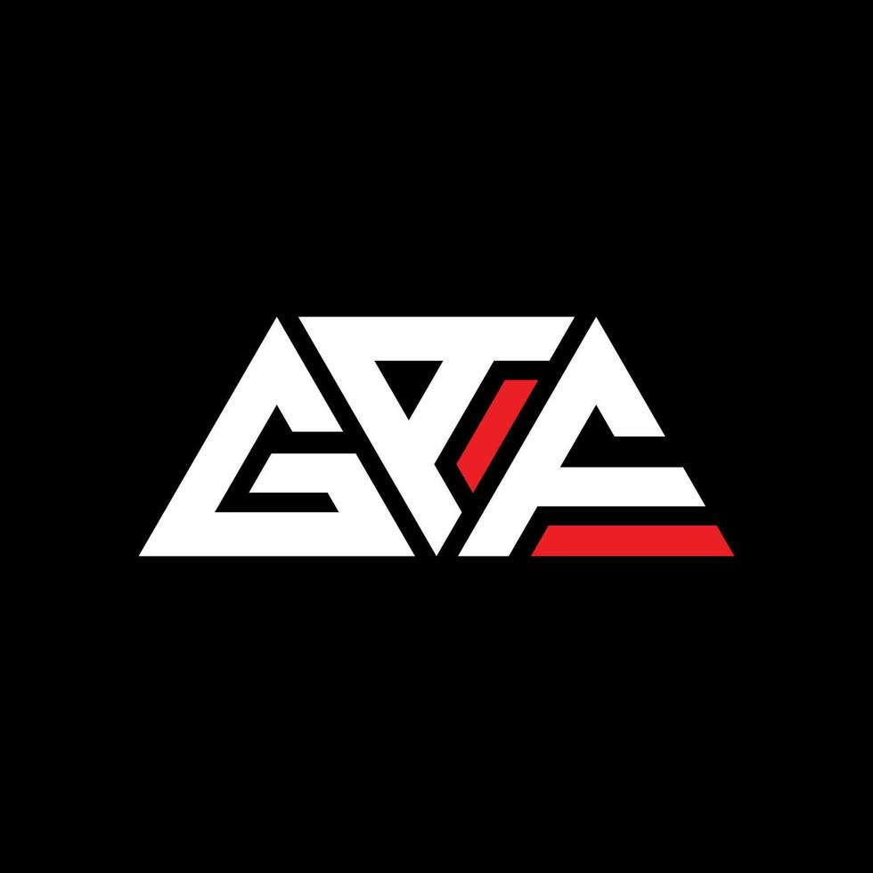 GAF triangle letter logo design with triangle shape. GAF triangle logo design monogram. GAF triangle vector logo template with red color. GAF triangular logo Simple, Elegant, and Luxurious Logo. GAF